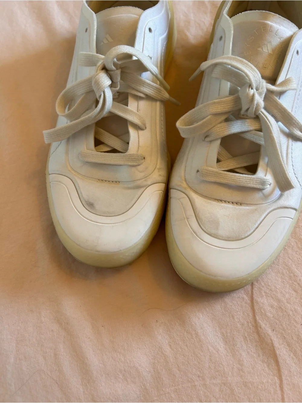 Adidas by Stella McCartney White Sneakers with Cream Accents